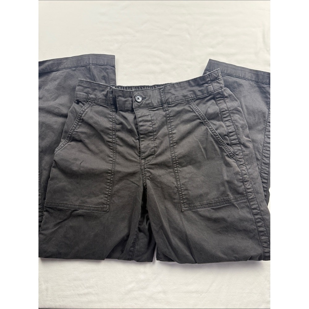 Sanctuary Womens 30 Utility Pants Charcoal Gray Button Fly Elastic Waist Cargo